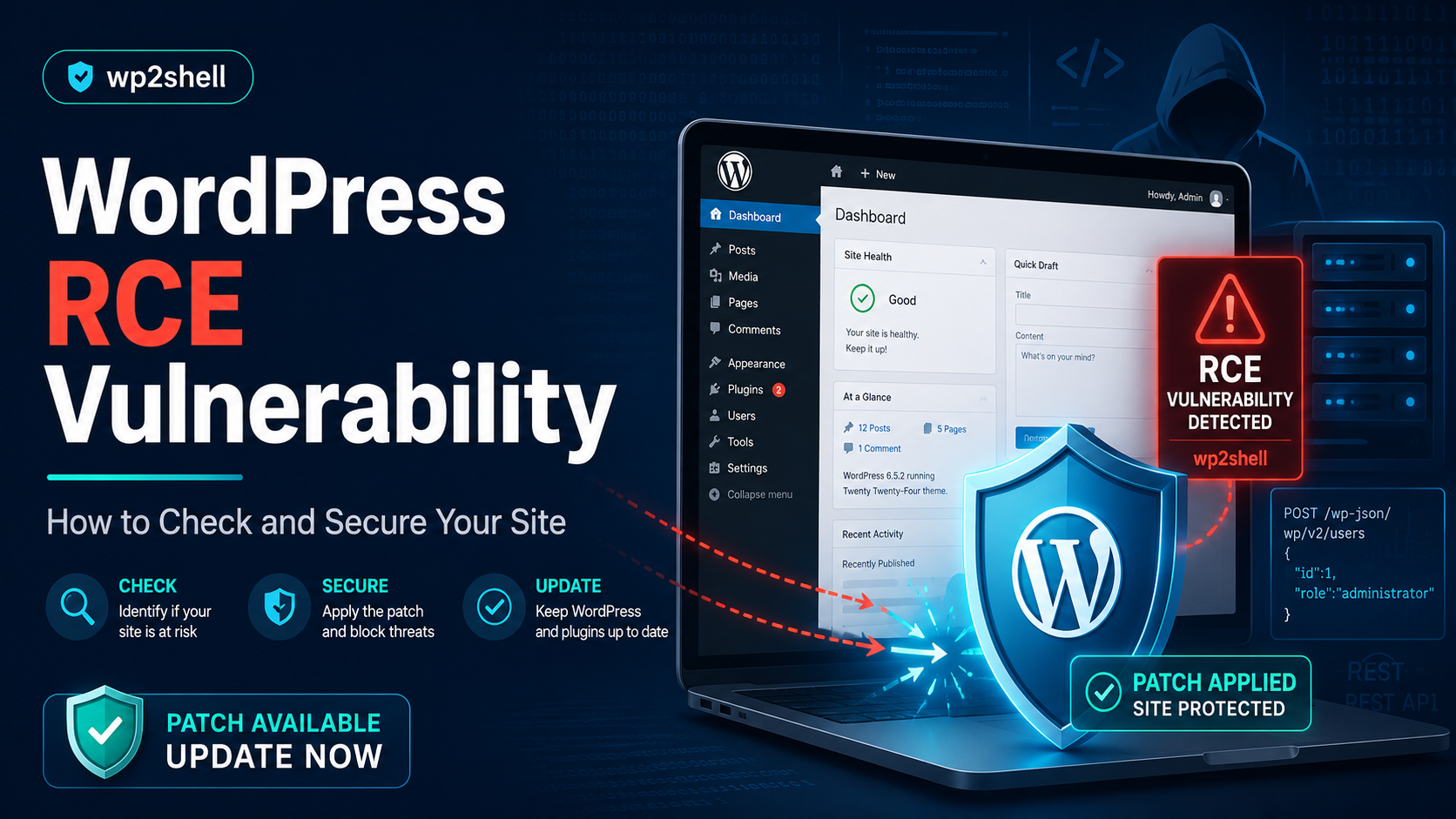 WordPress RCE Vulnerability (wp2shell): How to Check and Secure Your Site